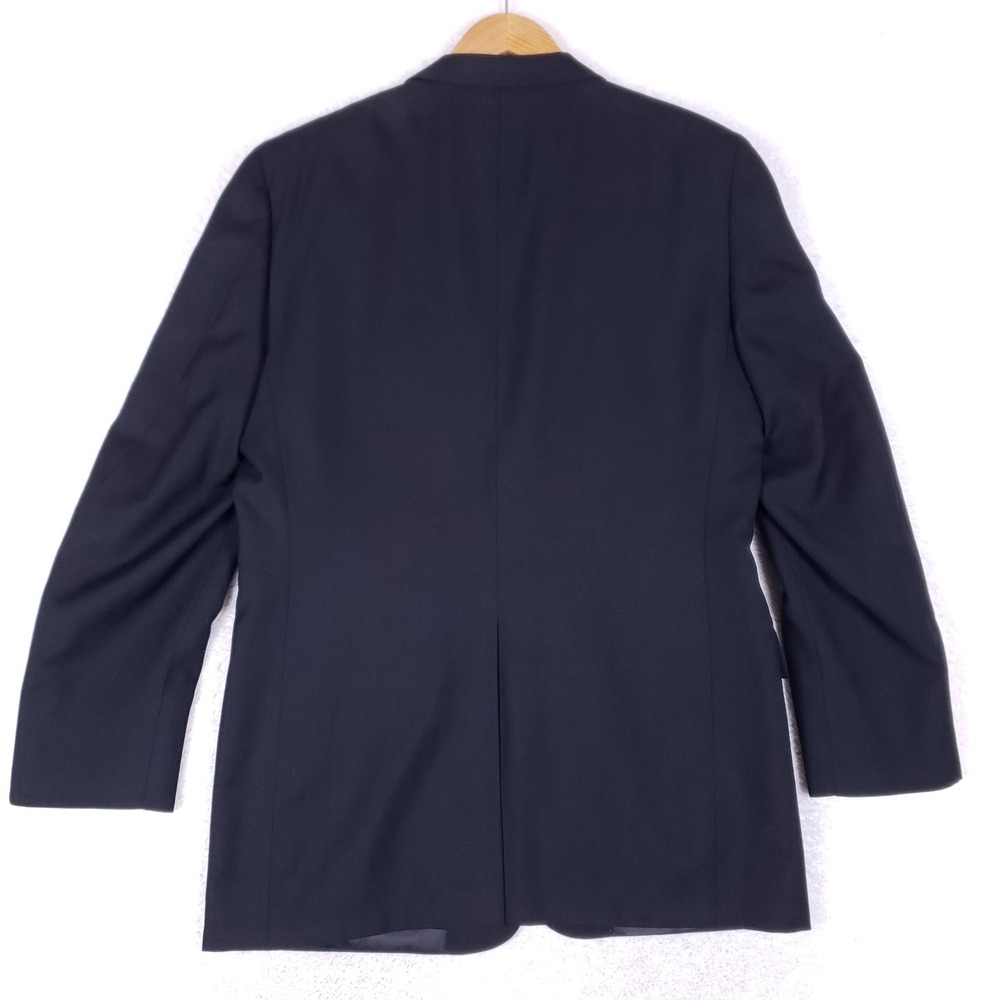 M and H Mens Navy Blue Two Button Blazer Sport Coat Made in USA Size 44 Long - Picture 9 of 13